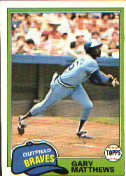 1981 Topps Baseball Cards      528     Gary Matthews